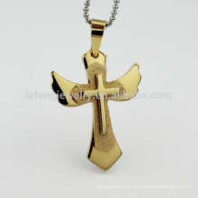 Anjo asa pingente de cruz de aço inoxidável jesus pingentes de ouro cruz pingentes jóias
